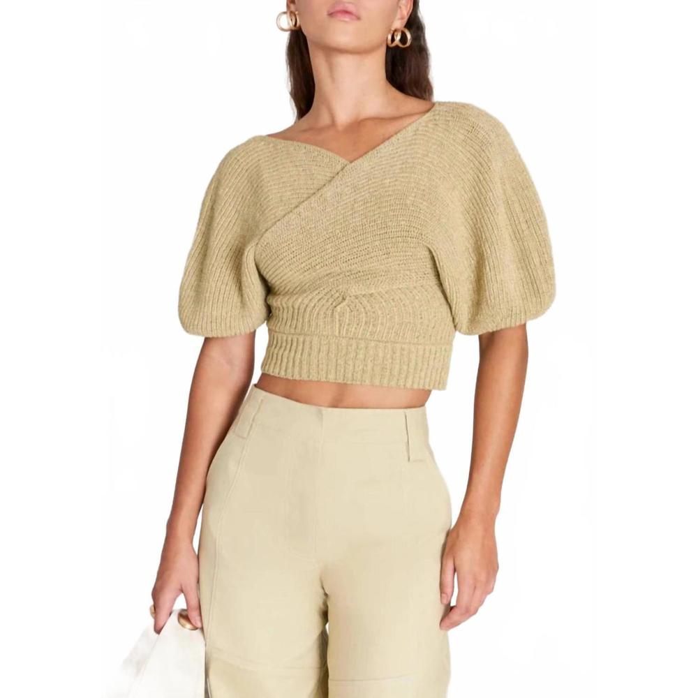 NEW CULT GAIA shelly knit sweater in khaki